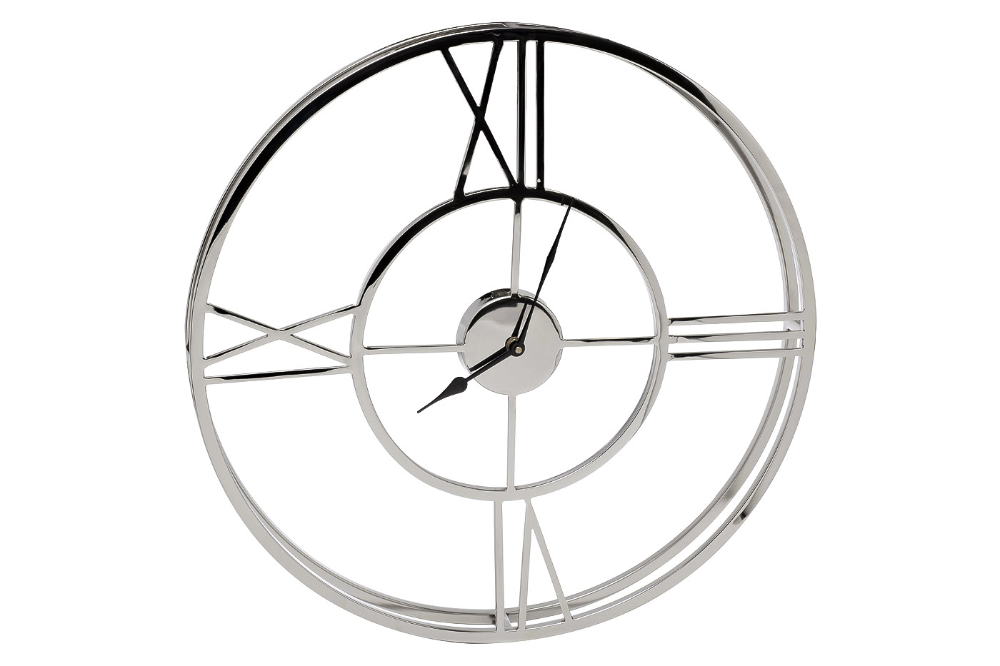 Часы настенные металлические круглые хром 94PR-22072