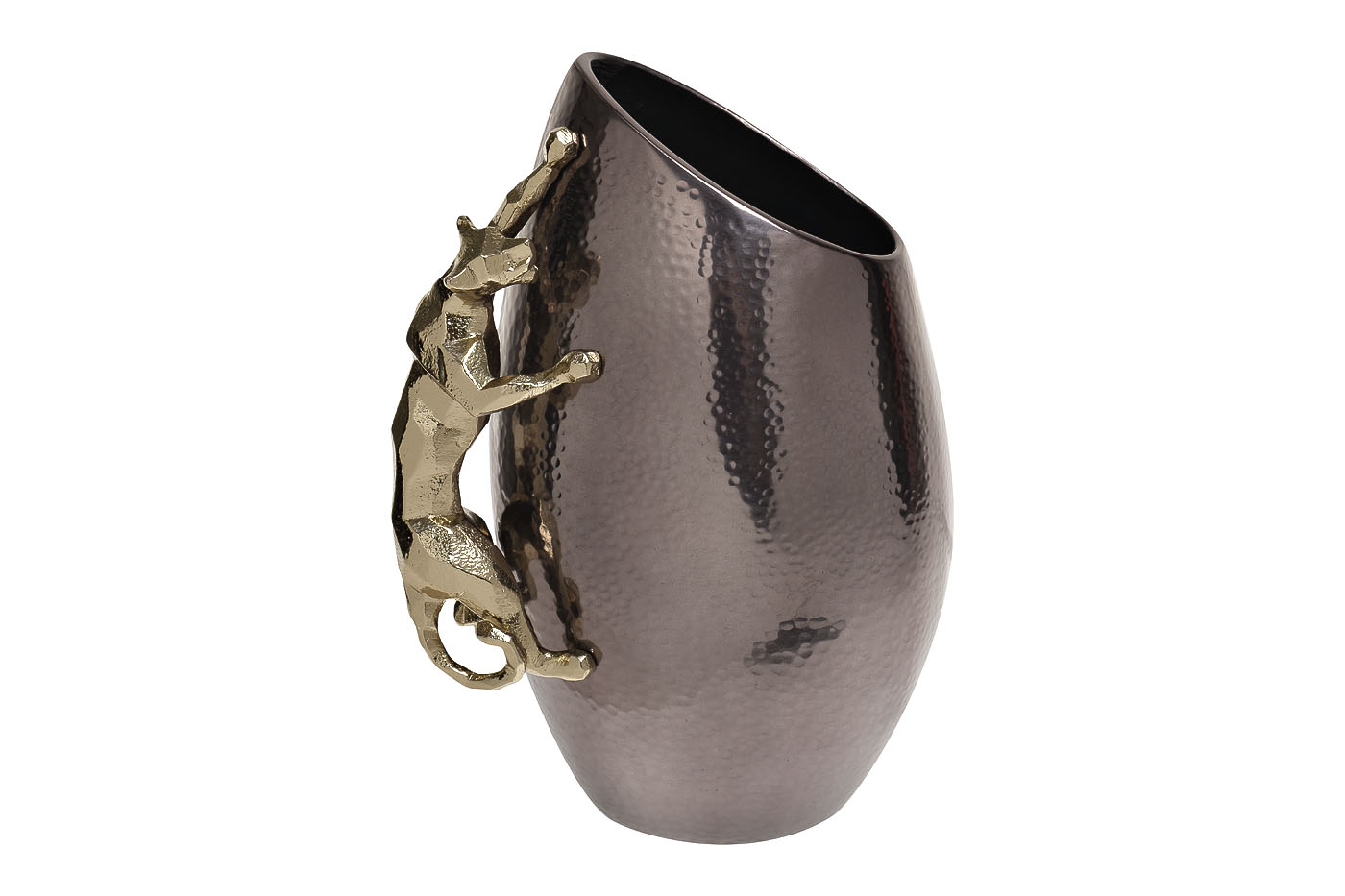 Ваза декоративная металлическая "Ягуар" черная с золотом 69-120176