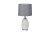 Лампа настольная из белого стекла (серый абажур) 22-87755